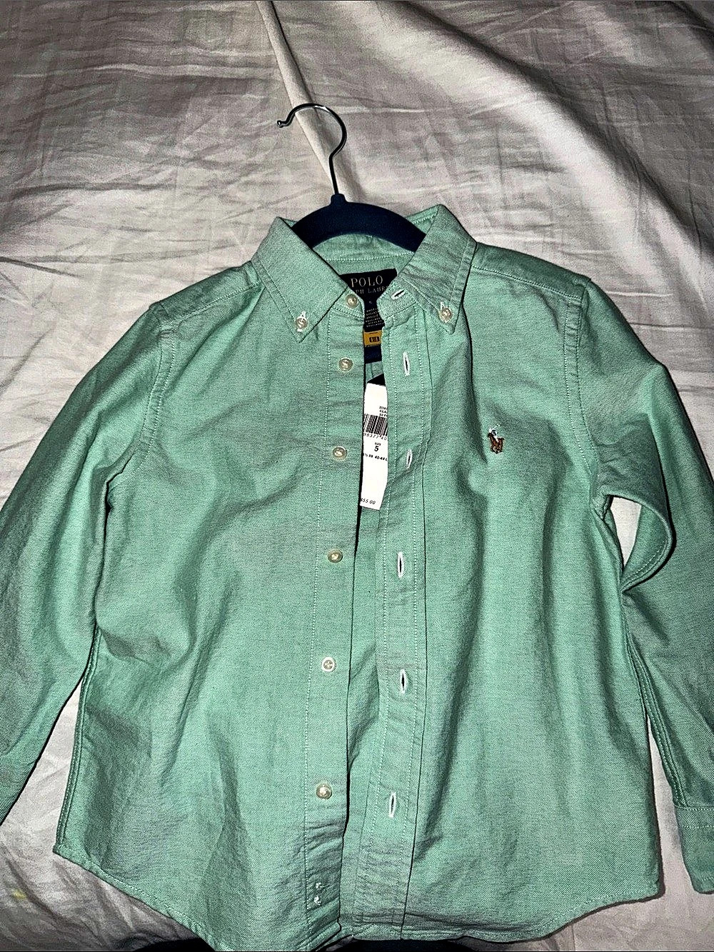 Polo Ralph Lauren Boys Cotton Oxford Shirt Green Size Medium NWT